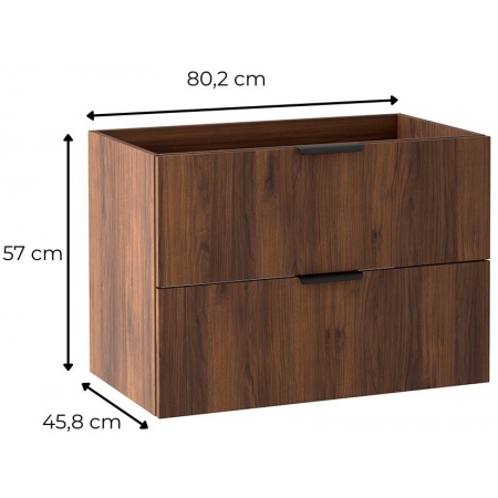 Szafka pod umywalkę 80 cm łazienkowa podwieszana LANO orzech warmia